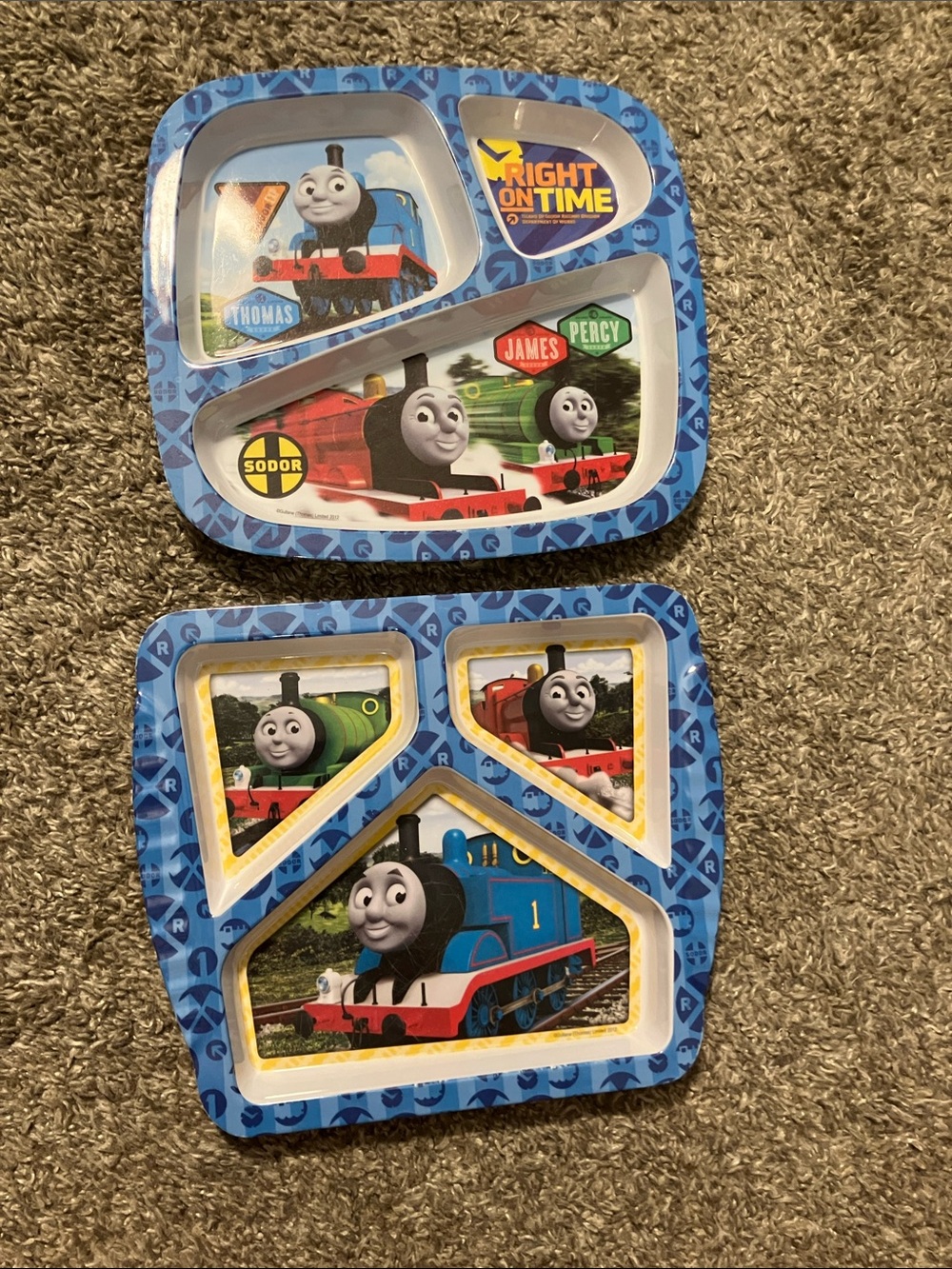 Set of 2 Thomas & Friends Sectioned Kids zak! Plates 2012
